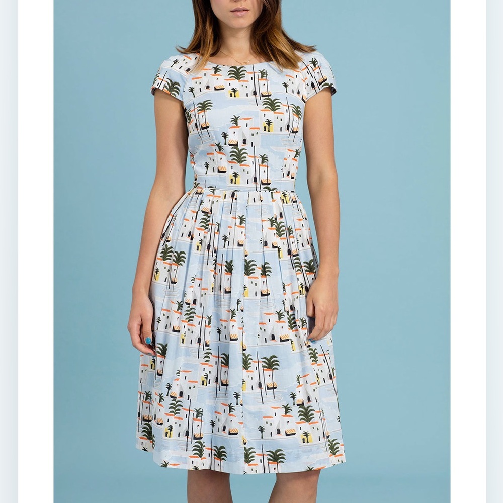 LIKE NEW - Emily and Fin retro 50’s Moroccan Landscape dress